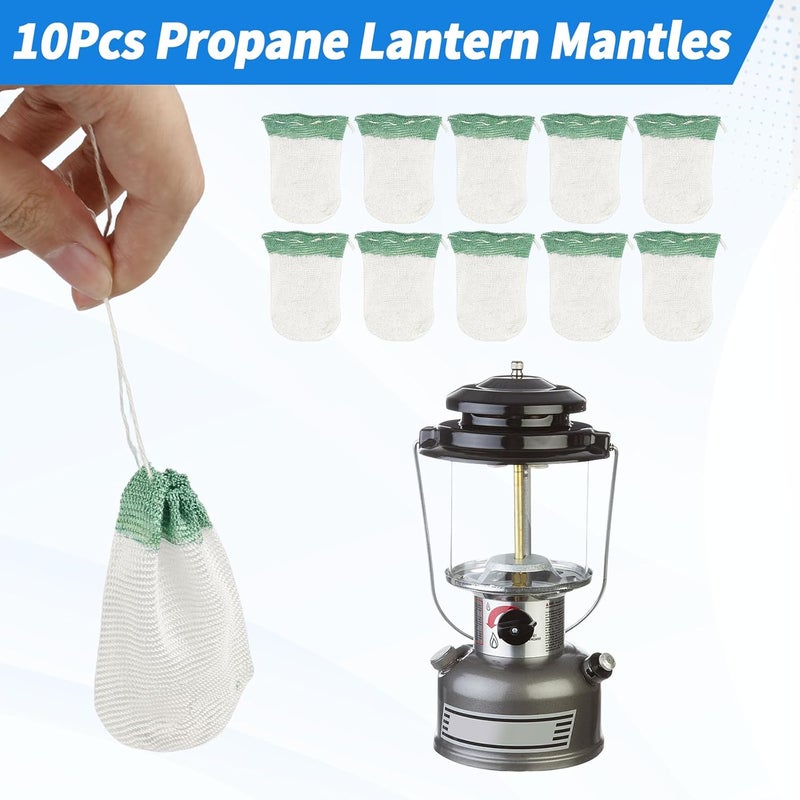 LVACODV 10 Pcs Propane Lantern Mantles with Glass Globe Replacement – Compatible with Coleman Fueled Lanterns – Fits Models 290, 220, 228, 235, 252, 206, 290A, 295, 2600-A50, 2600-A50C, 2600-A57, 3000000946 - Image 3